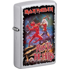 Zippo Lighter, Iron Maiden, Run to The Hills - Satin Chrome 81021