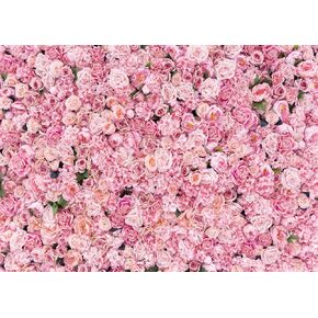LYWYGG 7x5FT Flowers Backdrop Valentine's Day Decoration Rose Backdrops for Photography 3D Flowers Wall Backdrop Pink Flowers Background Spring Floral Photo Wedding Decorations CP-314