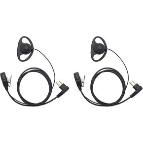 D Shape Earpiece Headset PTT for Two Way Radio Compatible 2 Pin Motorola Walkie Talkies CLS1410 CLS1110 CP200 CP185 CP040 CP1200 GP300 GP2000 GP88 GP3188 Radio (2 Pack)