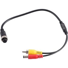 X AUTOHAUX 1pcs Car Camera Adapter 4 Pin to RCA Adapter M12 4-Pin Female to RCA AV DC Male Connector Wire Monitor Video Adapter