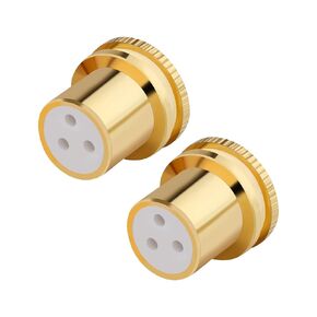 Monosaudio XLR Female Plugs 2Pcs XLR Dust Caps XLR Shorting Plugs Shileding Caps Noise Stopper Dust Proof Protectors XLR Connector Covers for Audio,Speakers, Subwoofers,Amplifier(Gold Plated)