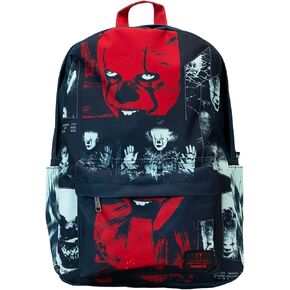 Loungefly Warner Brothers It Pennywise I Heart Horror Nylon Full-Size Backpack