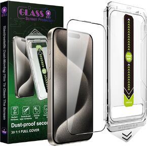 2 Pack Screen Protector Tempered Glass for iPhone 16 Pro 6.3-Inch Auto Dust Removal, No Bubbles, High Definition Clear, Easy Installation