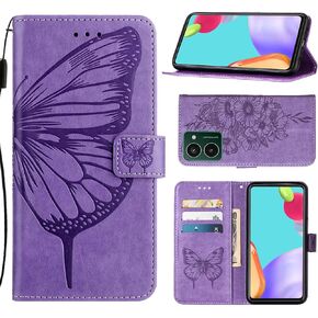 Compatible with HMD Vibe Phone Case HMD Vibe N159V Case HMD Vibe TA-1590 Case HMD Vibe 2024 Wallet Case [Butterfly Magnetic Leather Wallet Flip Case with Credit Card Holder Kickstand] -Purple