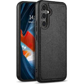 for Galaxy A54 5G Case Leather, Thin Flexible Soft Grip Luxury Vgean PU Leather Cover for Men, Durable Anti-Scratch Full Phone Cases Compatible with Samsung Galaxy A54 5G (Black)