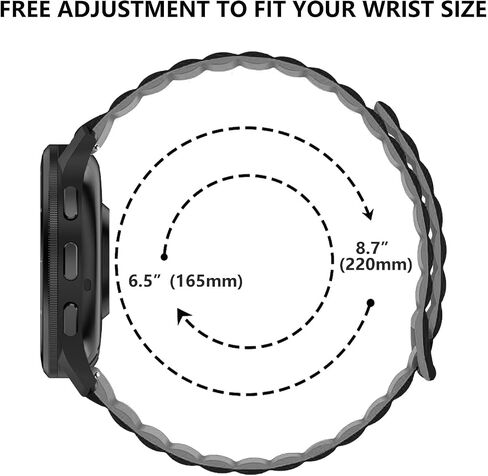 Watch Bands Compatible with Garmin Vivoactive 4 / Venu 3 / Venu 2 45mm, 22mm Double Sided Silicone Magnetic Watch Band Soft Sport Strap for Garmin Forerunner 745/265/255/255 Music Smart Watch in Saudi Arabia