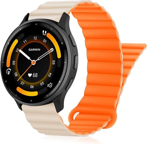 Watch Bands Compatible with Garmin Vivoactive 4 / Venu 3 / Venu 2 45mm, 22mm Double Sided Silicone Magnetic Watch Band Soft Sport Strap for Garmin Forerunner 745/265/255/255 Music Smart Watch in Saudi Arabia