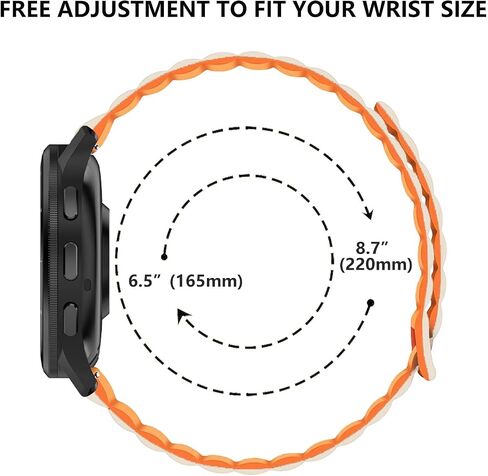 Watch Bands Compatible with Garmin Vivoactive 4 / Venu 3 / Venu 2 45mm, 22mm Double Sided Silicone Magnetic Watch Band Soft Sport Strap for Garmin Forerunner 745/265/255/255 Music Smart Watch in Saudi Arabia