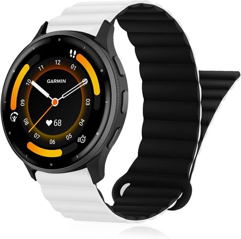 شاهد عصابات متوافقة مع Garmin Vivoactive 4/Venu 3/Venu 2 45mm ، 22 مم من سليكون السليكون المغناطيسي حزام ناعم الرياضة ل Garmin Forerunner 745/265/255/255 MUSIC SMART WATCH in Kuwait