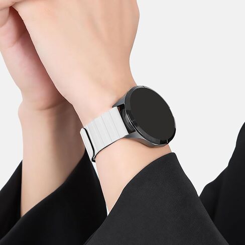 شاهد عصابات متوافقة مع Garmin Vivoactive 4/Venu 3/Venu 2 45mm ، 22 مم من سليكون السليكون المغناطيسي حزام ناعم الرياضة ل Garmin Forerunner 745/265/255/255 MUSIC SMART WATCH in Kuwait