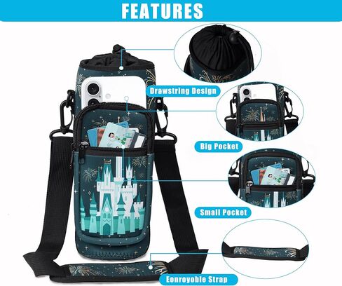 32 Oz Water Bottle Carrier with Strap Crossbody Water Bottle Case for School Travelling Hiking Camping in Saudi Arabia