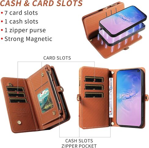ASUWISH PHONE CASE لـ SAMSUNG GALAXY S10 SHIPPER WALLET غطاء خلية قابلة للفصل مع حامي شاشة زجاجية مقسّر in Saudi Arabia