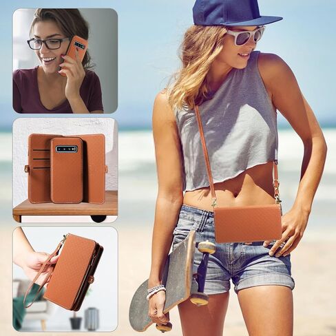 ASUWISH PHONE CASE لـ SAMSUNG GALAXY S10 SHIPPER WALLET غطاء خلية قابلة للفصل مع حامي شاشة زجاجية مقسّر in Saudi Arabia