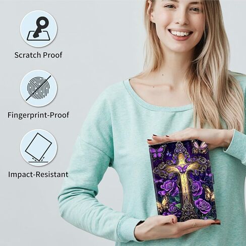 Universal Case for Onn 7" Tablet (Model: 100135924) 4th Generation 2024, Lightweight Flip Stand and Adjustable Shockproof Protective Tablets Case for 7" - 9", Purple Cross in Saudi Arabia