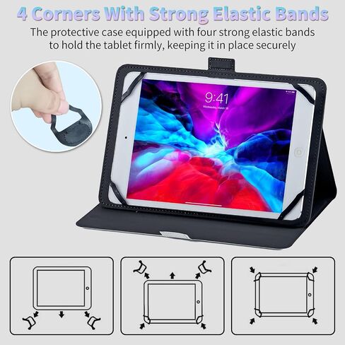 Universal Case for Onn 7" Tablet (Model: 100135924) 4th Generation 2024, Lightweight Flip Stand and Adjustable Shockproof Protective Tablets Case for 7" - 9", Purple Cross in Saudi Arabia