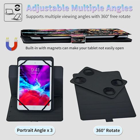 Universal Case for Onn 7" Tablet (Model: 100135924) 4th Generation 2024, Lightweight Flip Stand and Adjustable Shockproof Protective Tablets Case for 7" - 9", Purple Cross in Saudi Arabia