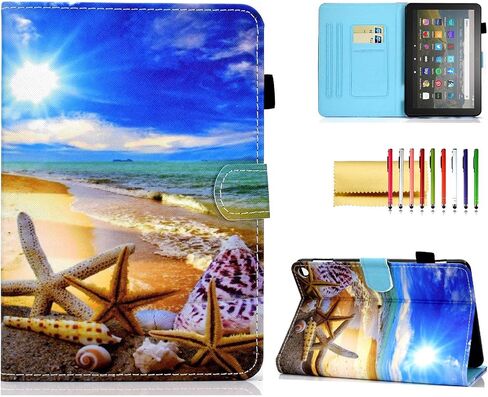 الحالة الذكية لـ Amazon Fire HD 8 12th/10th Generation ، Fire HD 8 Plus Case 2022 2020 ، TechCircle Slim Folio Cover Flip Magnetic Slots+Pen Pend in Kuwait