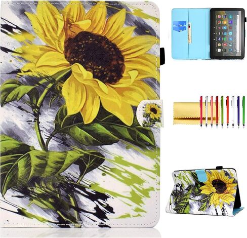 الحالة الذكية لـ Amazon Fire HD 8 12th/10th Generation ، Fire HD 8 Plus Case 2022 2020 ، TechCircle Slim Folio Cover Flip Magnetic Slots+Pen Pend in Kuwait