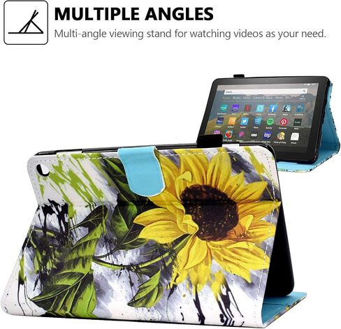 الحالة الذكية لـ Amazon Fire HD 8 12th/10th Generation ، Fire HD 8 Plus Case 2022 2020 ، TechCircle Slim Folio Cover Flip Magnetic Slots+Pen Pend in Kuwait