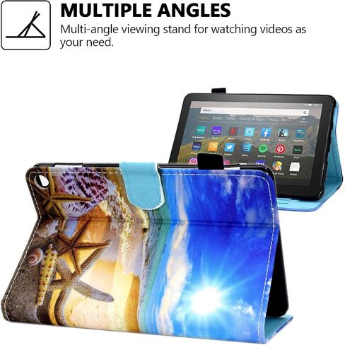 الحالة الذكية لـ Amazon Fire HD 8 12th/10th Generation ، Fire HD 8 Plus Case 2022 2020 ، TechCircle Slim Folio Cover Flip Magnetic Slots+Pen Pend in Kuwait
