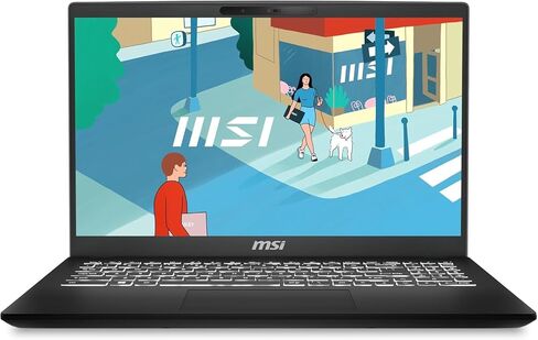 MSI Modern 15 H AI C1MTG Business Laptop, 2025, 15.6" 1920 x 1080 Touch, Intel-16 Core Ultra 9 185H, 32GB DDR5, 1TB SSD, Win11 Home, Backlit KB, Wi-Fi 6E, BT 5.3, 720p HD Camera, Classic Black in Kuwait