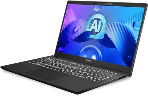 MSI Modern 15 H AI C1MTG Business Laptop, 2025, 15.6" 1920 x 1080 Touch, Intel-16 Core Ultra 9 185H, 32GB DDR5, 1TB SSD, Win11 Home, Backlit KB, Wi-Fi 6E, BT 5.3, 720p HD Camera, Classic Black in Kuwait