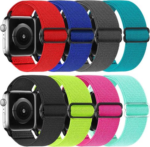 8 حزمة مرنة الاستبدال الرياضية الفرقة متوافقة مع IWatch 38mm/40mm/41mm/42mm/44mm/45mm للنساء والرجال ، حزام يدوي أزياء الأزياء يدويًا لسلسلة Iwatch Series 7/6/5/4/2/2/1/1 in Kuwait