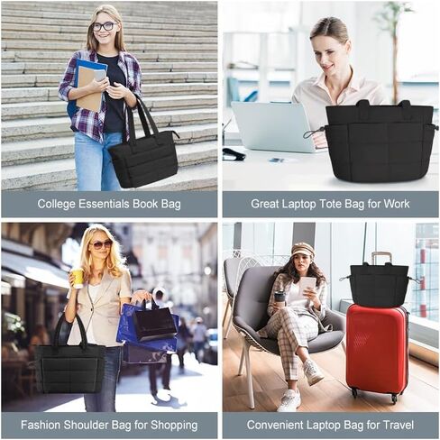 Tote Bags For Women Puffer Shoulder Bag with Zipper Quilted Satchel Handbags For Work,Travel, Gym, Light Waterproof in Saudi Arabia