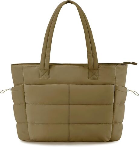 Tote Bags For Women Puffer Shoulder Bag with Zipper Quilted Satchel Handbags For Work,Travel, Gym, Light Waterproof in Saudi Arabia