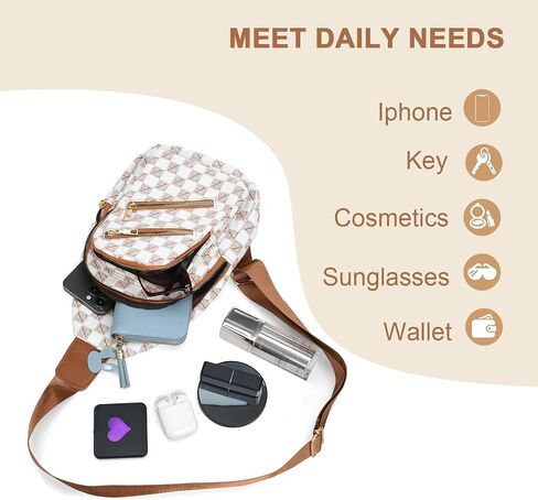 Sorexuber Sling Bag for Women Men Leather Crossbody Bags Fanny Pack Chest Bag for Travel Anti Theft,Crossbody Bag for Women in Saudi Arabia