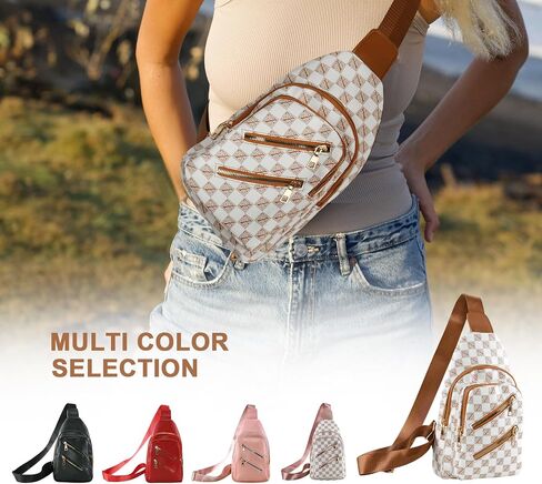 Sorexuber Sling Bag for Women Men Leather Crossbody Bags Fanny Pack Chest Bag for Travel Anti Theft,Crossbody Bag for Women in Saudi Arabia
