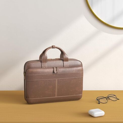 Augus Leather Messenger Bag for Men Vintage Travel Backpack 17 inch laptop Briefcase Shoulder Bags in Kuwait