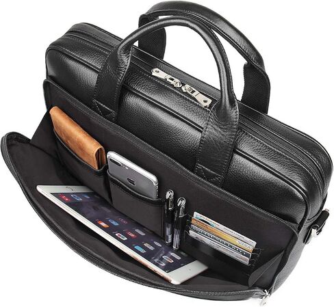 Augus Leather Messenger Bag for Men Vintage Travel Backpack 17 inch laptop Briefcase Shoulder Bags in Kuwait