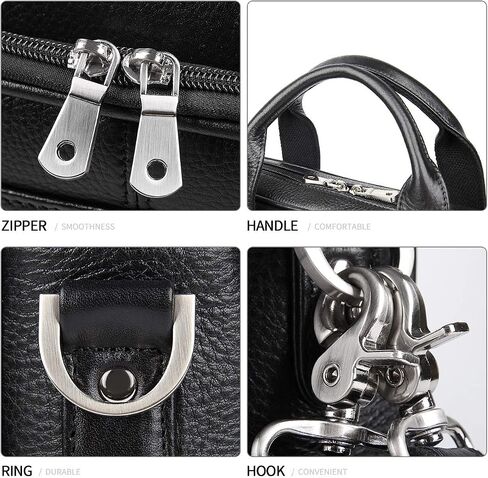 Augus Leather Messenger Bag for Men Vintage Travel Backpack 17 inch laptop Briefcase Shoulder Bags in Kuwait