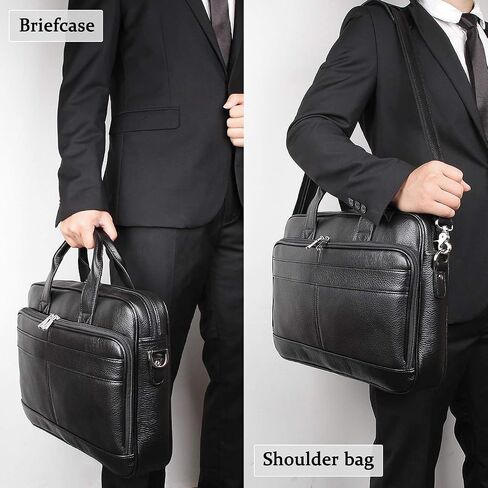 Augus Leather Messenger Bag for Men Vintage Travel Backpack 17 inch laptop Briefcase Shoulder Bags in Kuwait
