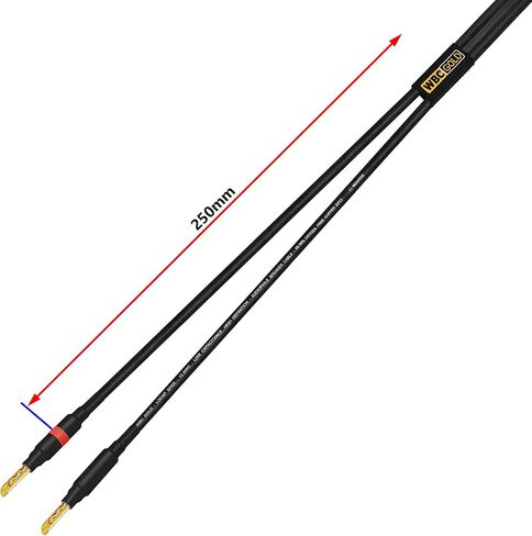 WORLDS BEST CABLES 6 Foot WBC-GOLD-LOCAP-SPKR-12 AWG - Low-Capacitance - Low-Inductance - High Purity OFC - Audiophile HiFi Speaker Cable Pair with Eminence Gold Banana Plugs in Kuwait