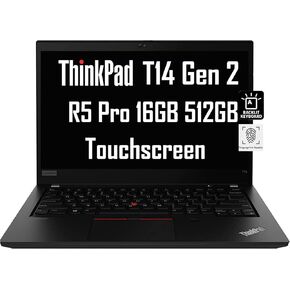Lenovo ThinkPad T14 Business Laptop (14" FHD Touchscreen, 16GB RAM, 512GB SSD, AMD 6-Core Ryzen 5 Pro 5650U (Beat i7-1165G7)), Backlit Keyboard, Fingerprint, Webcam, 3-Yr WRT, Win 11 Pro, Black