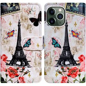 Case for iPhone 11 Pro Max, Hummingbird in Flowers Leather Flip Wallet Case Cover with Card Slot Holder Kickstand for iPhone 11 Pro Max