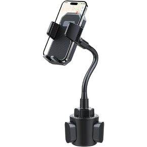 Car Cup Holder Phone Mount, 2 in 1 Adjustable 360° Rotation Vehicle Cellphone Cradle with Expandable Base, Shockproof Auto Smartphone Hanger, Universal for SUV, Truck, RV