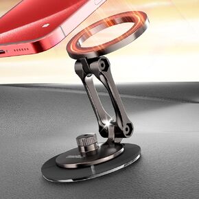 Smolink Magnetic Car Phone Holder, for Magsafe Car Mount Never Drop, Universal 360°Pro Adjustable Car Phone Holder Mount for iPhone 16 Pro Max 15 14 13 Series All Phones, Red