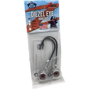 Z-Man DE801-02PK2 Diezel Eye Jigheads 8/0 1 أوقية Glow 2 Pack