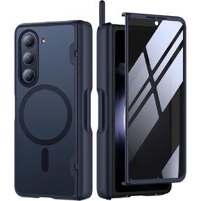 MOBOSI Privacy for Samsung Galaxy Z Fold 4 Case, Compatible with Magsafe, Built-in Hinge Protection & Front Screen Protector Full Body Slim Rugged Phone Case for Z Fold4 with S Pen Holder, Black