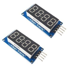 4-Digit 7-Segment Display LED TM1637 with Colon for Arduino, ESP32, ESP8266, Raspberry Pi, 2 Pieces