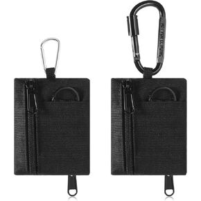 2pcs Small Tactical Pouch Tactical Keychain Pouch Coin Purse Minimalist Wallet Keychain Pouch Change Purse ID Card Holder Money Pouch Tactical Bag