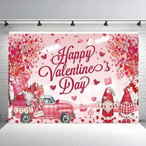 Happy Valentines Day Banner - XtraLarge Size 72x44 Inch - Happy Valentines Day Backdrop for Photography - Heart Valentines Banner for Valentines Day Decorations - Valentines Day Party Decorations