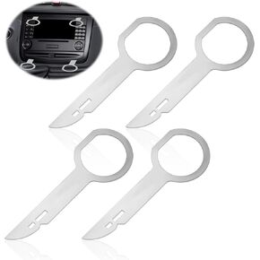 4Pcs Car Radio Removal Tools, Universal Pin Stereo Hooks Tool Key DIN Release Keys Set for Car CD DVD Audio Frequency Converter