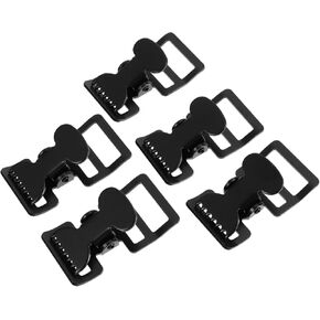 CANIGHT 5pcs Webbing Clip Patchwork Buckle Black Key Fob Hardware Buckle for Webbing Quick Release Buckle Webbing Slide Buckle Webbing Buckles Safety Buckle Pet Heavy Collar Buckle Iron