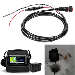 010-12445-00 Power/Data Cable Threaded 4-Pin Replacement for Garmin Transducers echoMAP Chirp/Plus/UHD, GPSMAP & for Panoptix Ice Fishing Bundle, Black