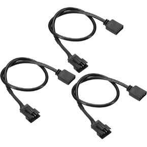 PATIKIL 4 Pin 12V 30cm Long Computer Motherboard Interface to SM4P Male Extension Cable, 5 Pack Power Adapter Plastic Metal for RGB Fans LED Strips, Black