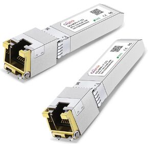 SFP+ to RJ45 10GBase-T Module, 1.25G/2.5G/5G/10G Copper SFP to Ethernet Networking Transceiver for Cisco SFP-10G-T-S, Ubiquiti UniFi UF-RJ45-10G, Meraki, Supermicro and More, up to 30m,2pcs
